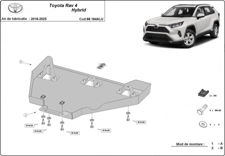 Scut diferențial din aluminiu Toyota RAV4 2018 - 2025 - Img 3