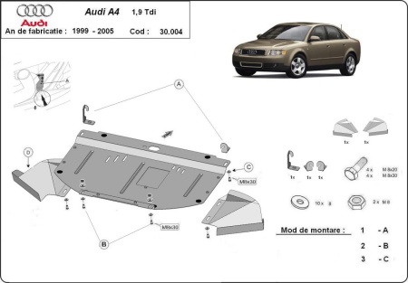 Scut motor Audi A4 B6, 1.9 tdi 2000 - 2005 - Img 3