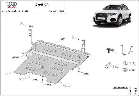 Scut motor din aluminiu Audi Q3 2011 - 2018 - Img 3