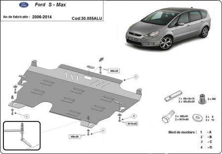 Scut motor din aluminiu Ford S-Max 2006 - 2014 - Img 3