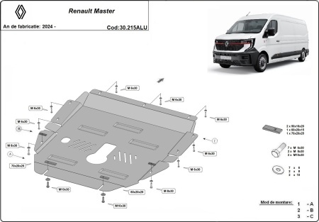 Scut motor din aluminiu Renault Master 2024 - 2026 - Img 3