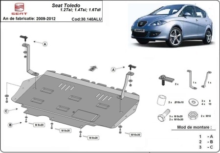 Scut motor din aluminiu Seat Toledo 3 2009 - 2012 - Img 3