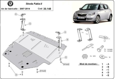 Scut motor Skoda Fabia 2 - Diesel 2007 - 2014 - Img 3