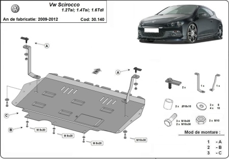 Scut motor Volkswagen Scirocco 2008 - 2017 - Img 3
