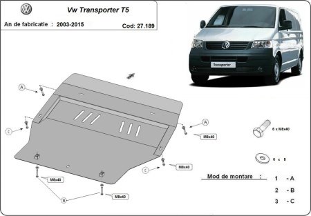 Scut motor Volkswagen Transporter T5 2003 - 2015 - Img 3