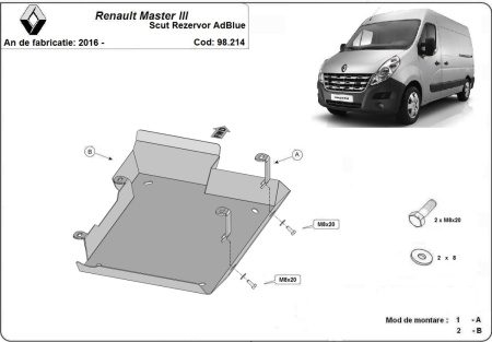 Scut rezervor AdBlue Renault Master 3 - Model 2 2016 - 2024 - Img 3