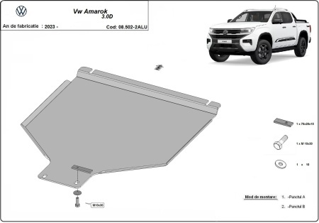 Scut cutie de viteza Volkswagen Amarok - Aluminium 2022 - 2026 - Img 2