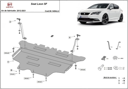 Scut motor din aluminiu Seat Leon 5F 2012 - 2021 - Img 3