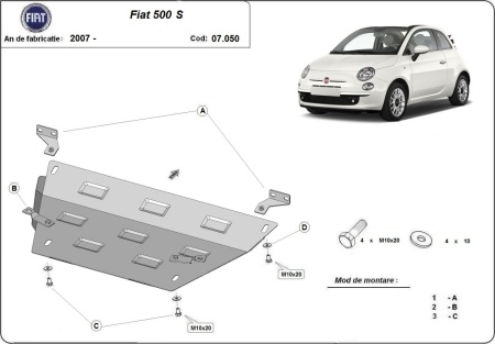 Scut motor Fiat 500 S 2007 - 2026 - Img 3