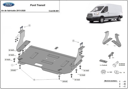 Scut motor Ford Transit - tracțiunea față 2013 - 2020 - Img 3