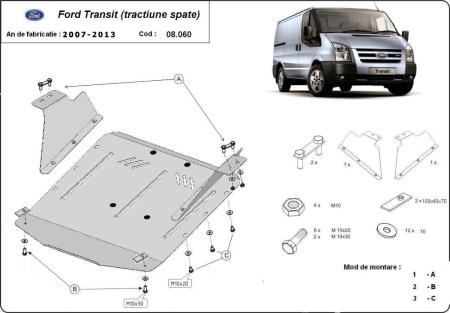 Scut motor Ford Transit - tracțiunea spate 2007 - 2013 - Img 3