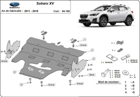 Scut motor metalic Subaru XV 2011 - 2018 - Img 3