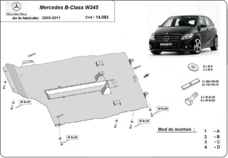 Scut motor și cutie de viteză Mercedes B-Class 2005 - 2011 - Img 3
