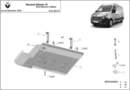 Scut rezervor AdBlue Renault Master 3 - Model 3 2016 - 2024 - Img 3