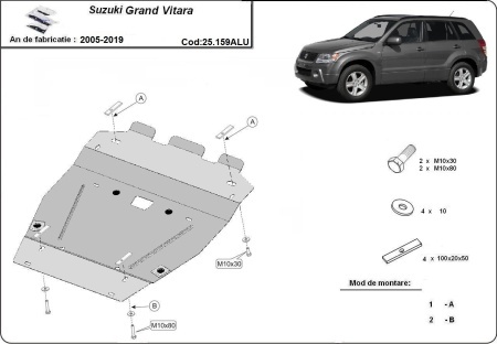 Set de scuturi din aluminiu Suzuki Grand Vitara 2005 - 2019 - Img 3