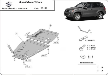 Set de scuturi Suzuki Grand Vitara 2005 - 2019 - Img 4