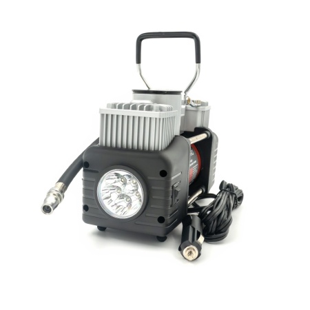 Compresor auto Heavy-Duty dublu cilindru – 50 L/min – 150 PSI – LED + kit reparatie anvelope - Img 4