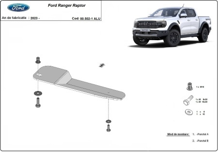 Scut filtru combustibil, conducte Ford Ranger Raptor - Aluminium 2023 - 2026 - Img 2