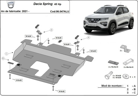 Scut motor Aluminium Dacia Spring 2021 - 2024 - Img 3
