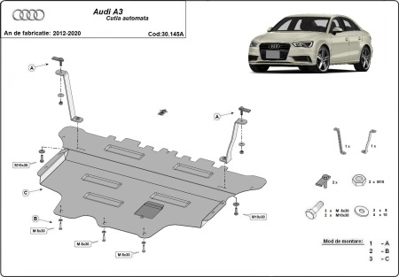 Scut motor Audi A3 (8V) - cutie de viteză automată 2012 - 2020 - Img 3
