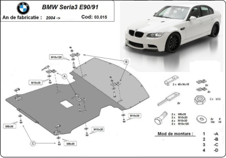 Scut motor BMW Seria 3 E90/91 2004 - 2011 - Img 3