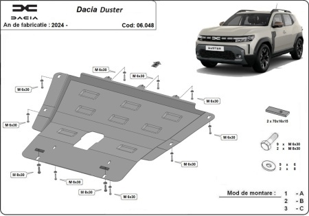Scut motor Dacia Duster - 4x2 , 4x4 2024 - 2026 - Img 3