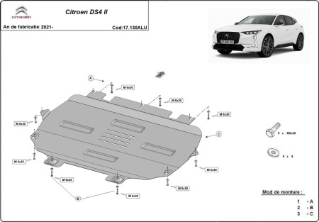Scut motor din aluminiu Citroen DS 4 II 2021 - 2026 - Img 3