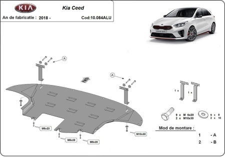 Scut motor din aluminiu Kia C eed 2018 - 2026 - Img 3