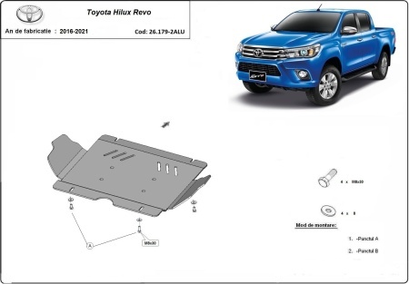 Scut motor din aluminiu Toyota Hilux Revo 2016 - 2026 - Img 2