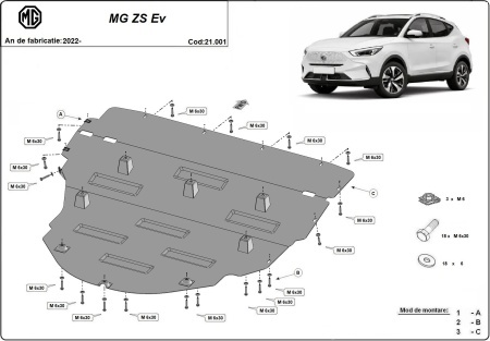 Scut motor MG ZS EV 2022 - 2026 - Img 3
