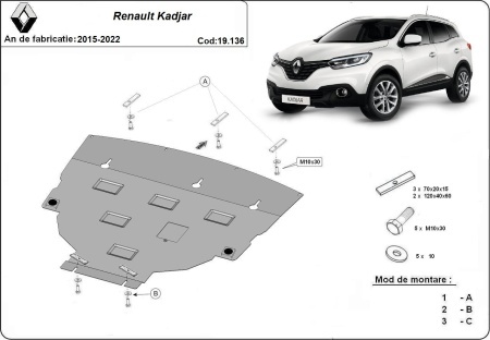 Scut Motor Renault Kadjar dupa 2015 2015 - 2022 - Img 3