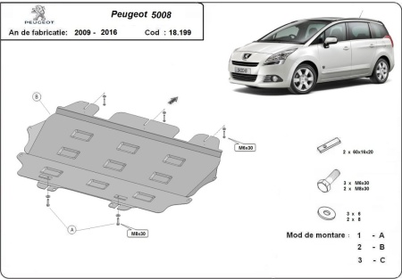Scut motor și cutie de viteză Peugeot 5008 2009 - 2017 - Img 3