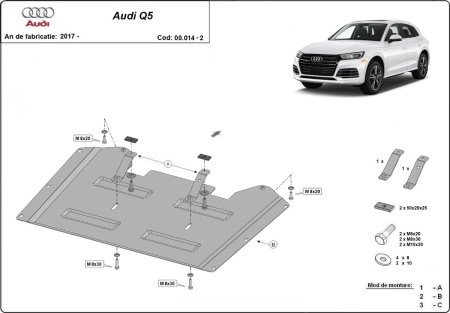 Scut reductor metalic Audi Q5 2017 - 2025 - Img 2