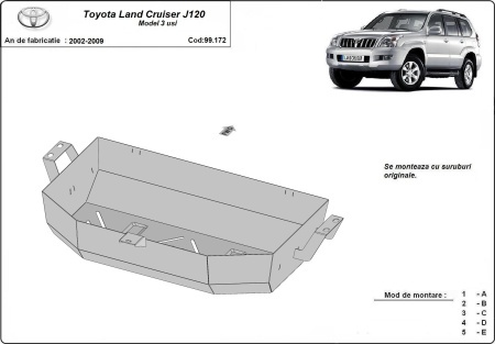 Scut rezervor Toyota Land Cruiser J120 - Model 3 uși 2002 - 2009 - Img 3