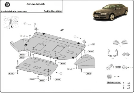 Set de scuturi Skoda Superb - 1,8 1,9 TDI 2000 - 2008 - Img 3