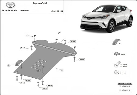 Scut antifurt catalizator pentru Toyota C-HR 2016 - 2023 - Img 3