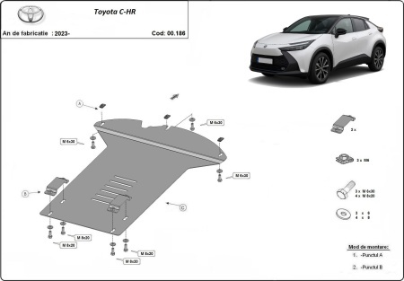 Scut antifurt catalizator pentru Toyota C-HR 2023 - 2026 - Img 3