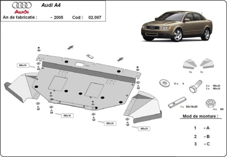 Scut motor Audi A4 B6, 2.5 tdi 2000 - 2005 - Img 3