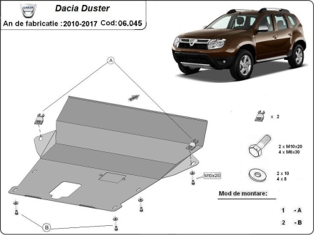 Scut motor Dacia Duster - 2,5 mm 2010 - 2017 - Img 3