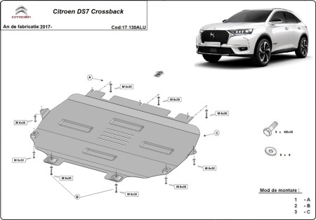 Scut motor din aluminiu Citroen DS 7 Crossback 2017 - 2026 - Img 3
