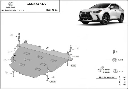 Scut motor din aluminiu Lexus NXAZ20 2021 - 2026 - Img 3
