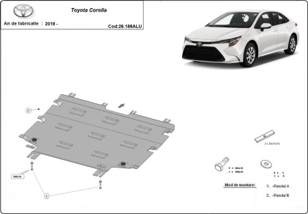 Scut motor din aluminiu Toyota Corolla 2019 - 2026 - Img 3