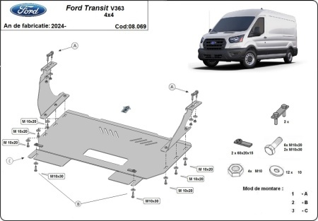 Scut motor Ford Transit V363 4x4 2024 - 2026 - Img 3