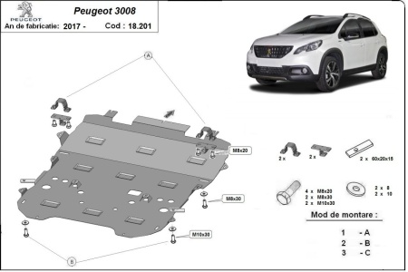 Scut motor și cutie de viteză Peugeot 3008 2017 - 2026 - Img 3