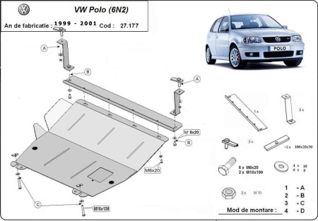 Scut motor și cutie de viteză VW Polo 6n2 1999 - 2001 - Img 3