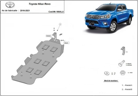 Scut rezervor din aluminiu Toyota Hilux Revo 2016 - 2021 - Img 3