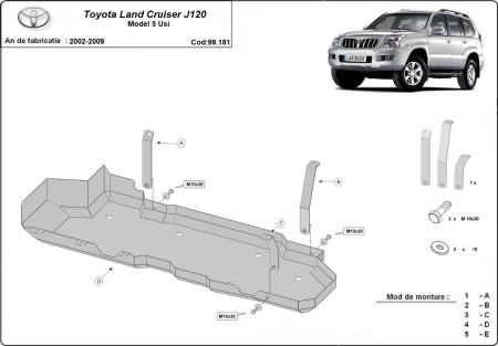 Scut rezervor Toyota Land Cruiser J120 - Model 5 uși 2002 - 2009 - Img 3