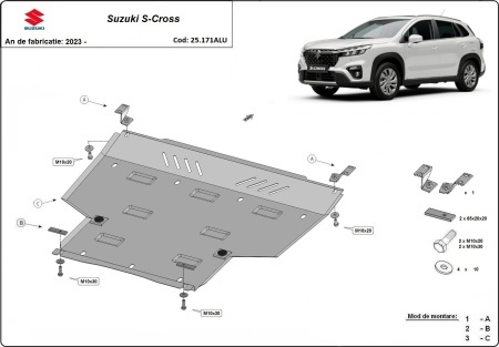 Set de scuturi din aluminiu Suzuki S-Cross 2023 - 2026 - Img 3