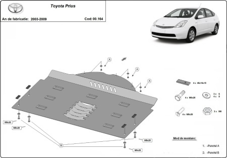 Scut antifurt catalizator pentru Toyota Prius 2 2003 - 2009 - Img 3
