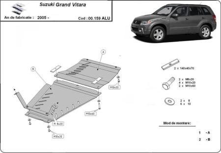 Scut cutie de viteză din aluminiu Suzuki Grand Vitara 2 2005 - 2019 - Img 3